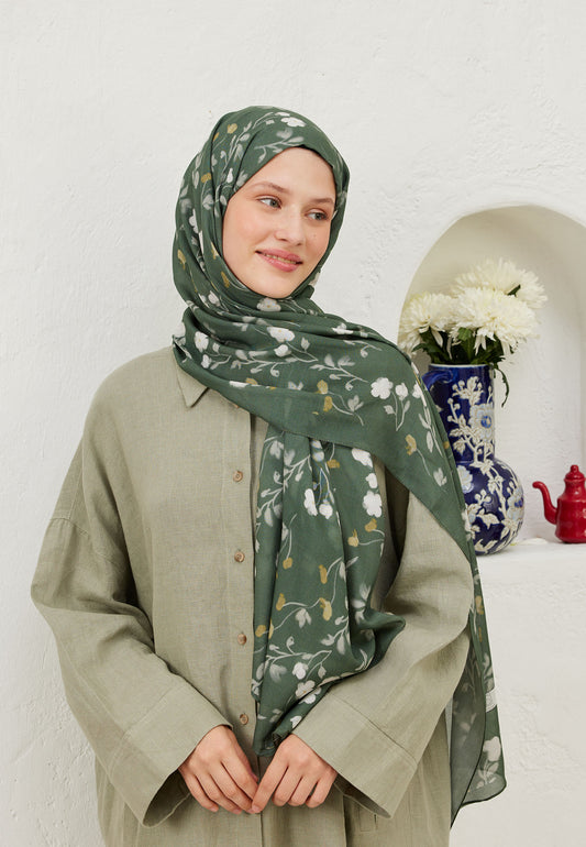 Yaprak Soft Flowers Desen Rami Şal