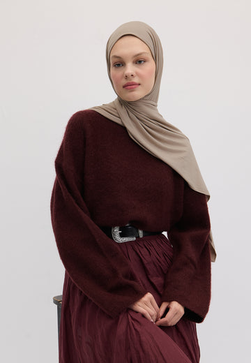 Bambu Penye Şal Vizon
