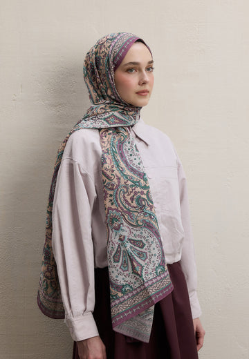 Elegant Desen Şal Gül Kurusu