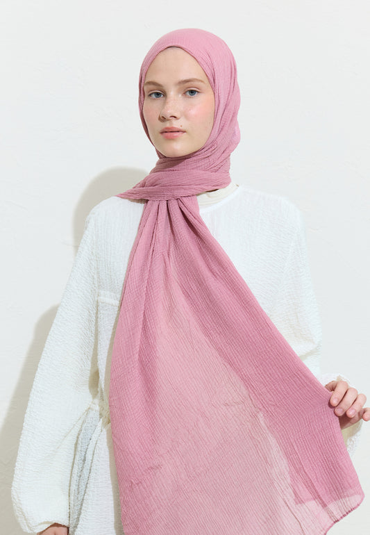 Modal Krinkıl Şal Gül Pembe