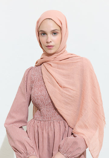 Pamuklu Keten Şal Peach Lemonade