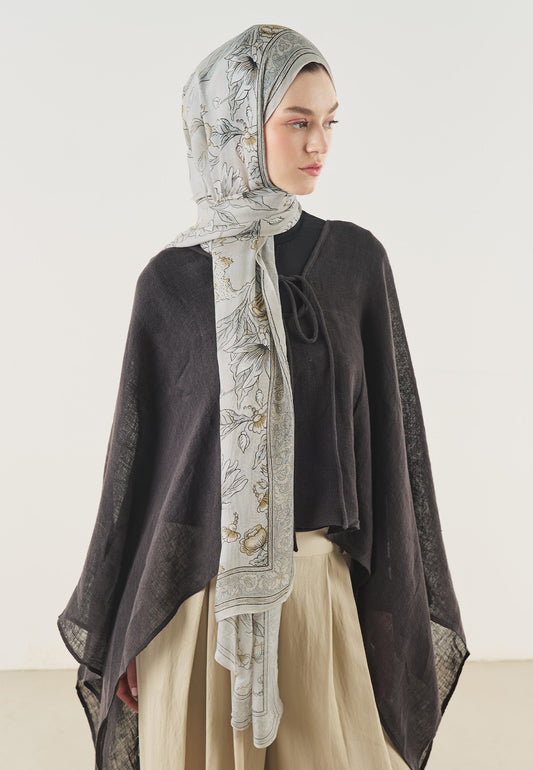 Natural Bej Pure Ethnic Desen Soft Viskon Şal