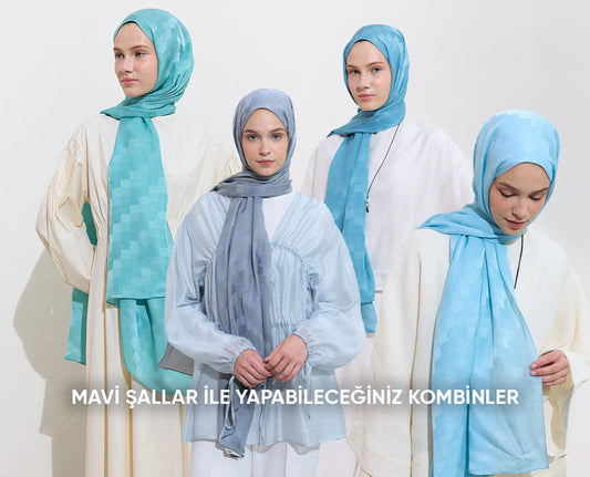 Mavi Şallar ile Yapabileceğiniz Kombinler