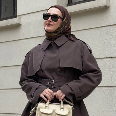 Gisele Desen Pamuklu Viskon Eşarp Kahve