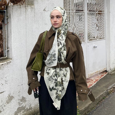 Gisele Desenli Pamuk Viskon Şal Bej
