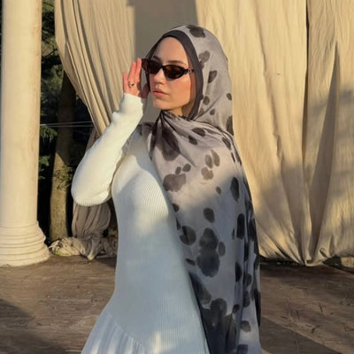 Cow Print Desen Rami Şal Taş