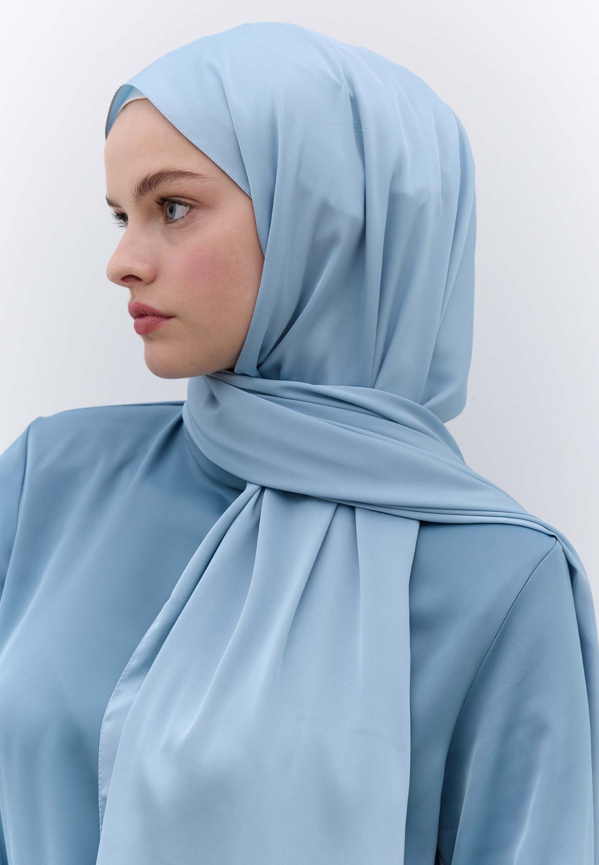 Açık Mavi İpeksi Elegance Şal
