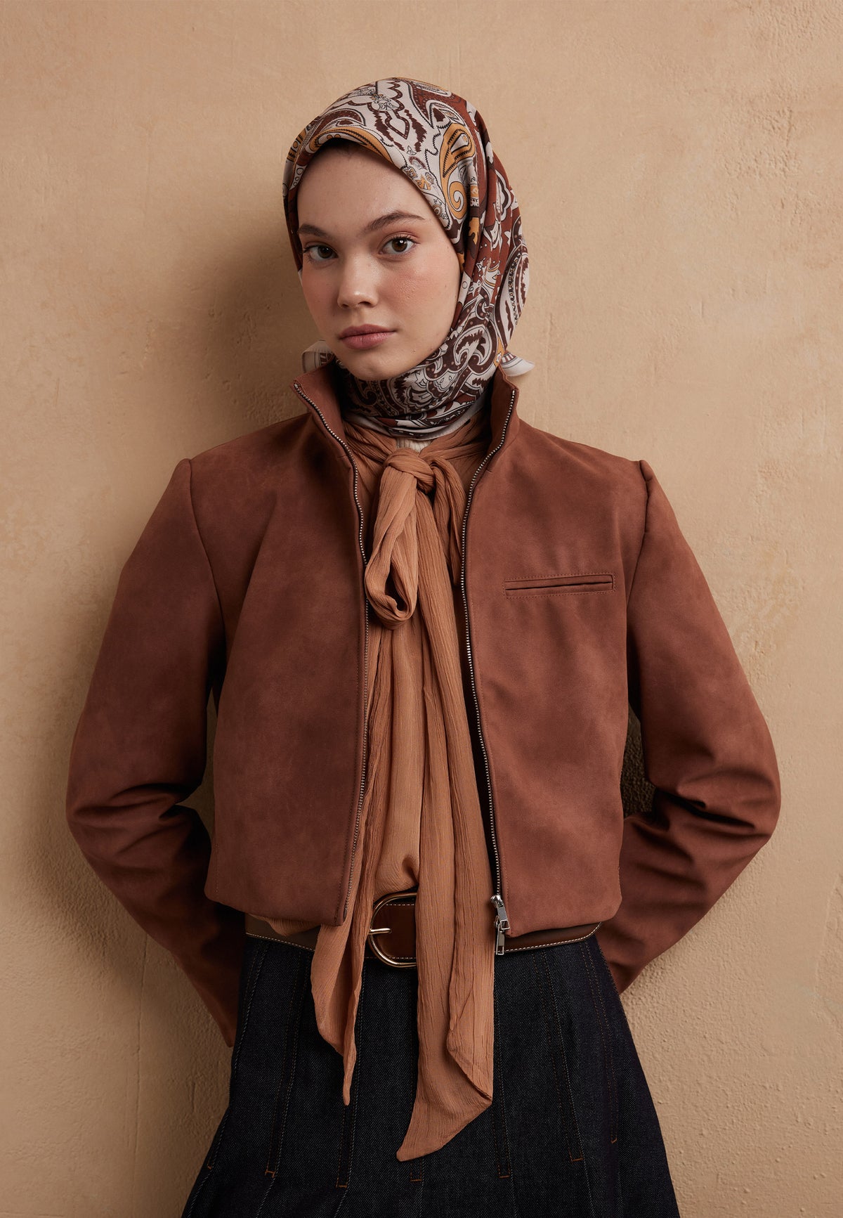 Tarçın Lena Desen Pamuk İpek Eşarp
