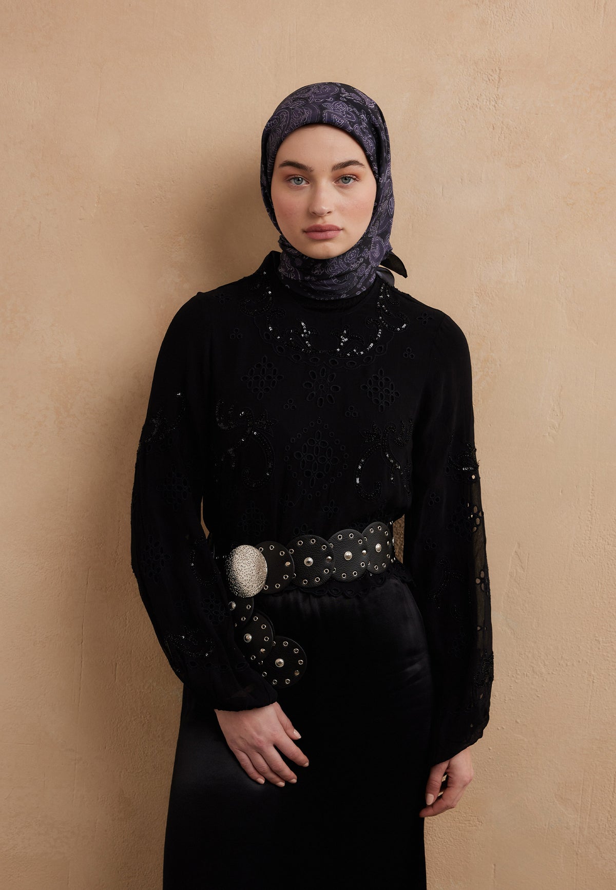 Mor Freda Desen Pamuk İpek Eşarp