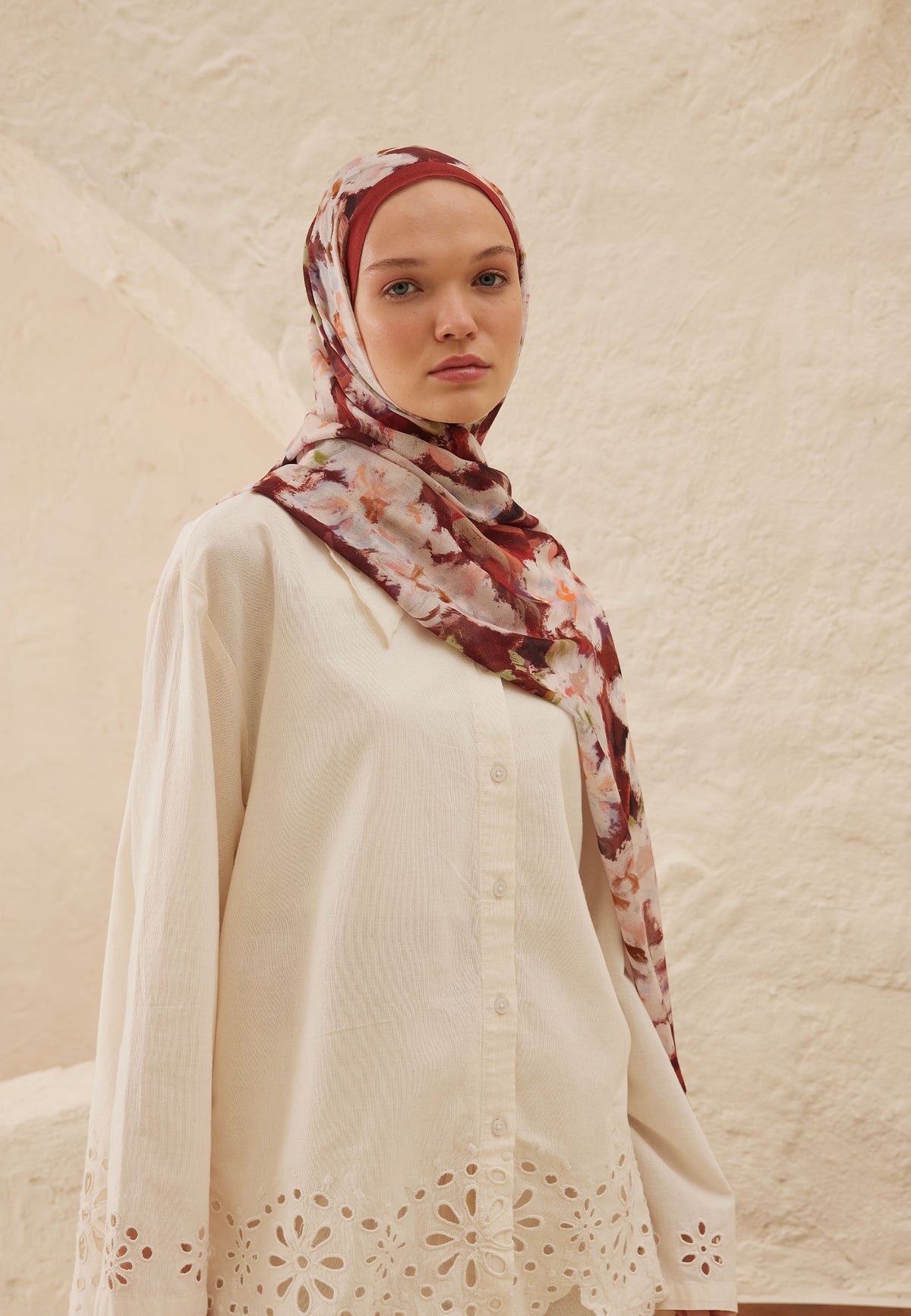 Gülkurusu Dora Desen Rami Şal