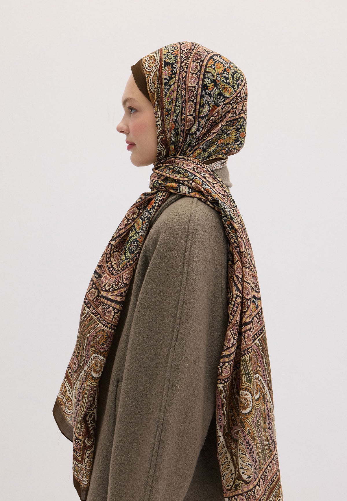 Camel Nordıc Paısley Desen Şal