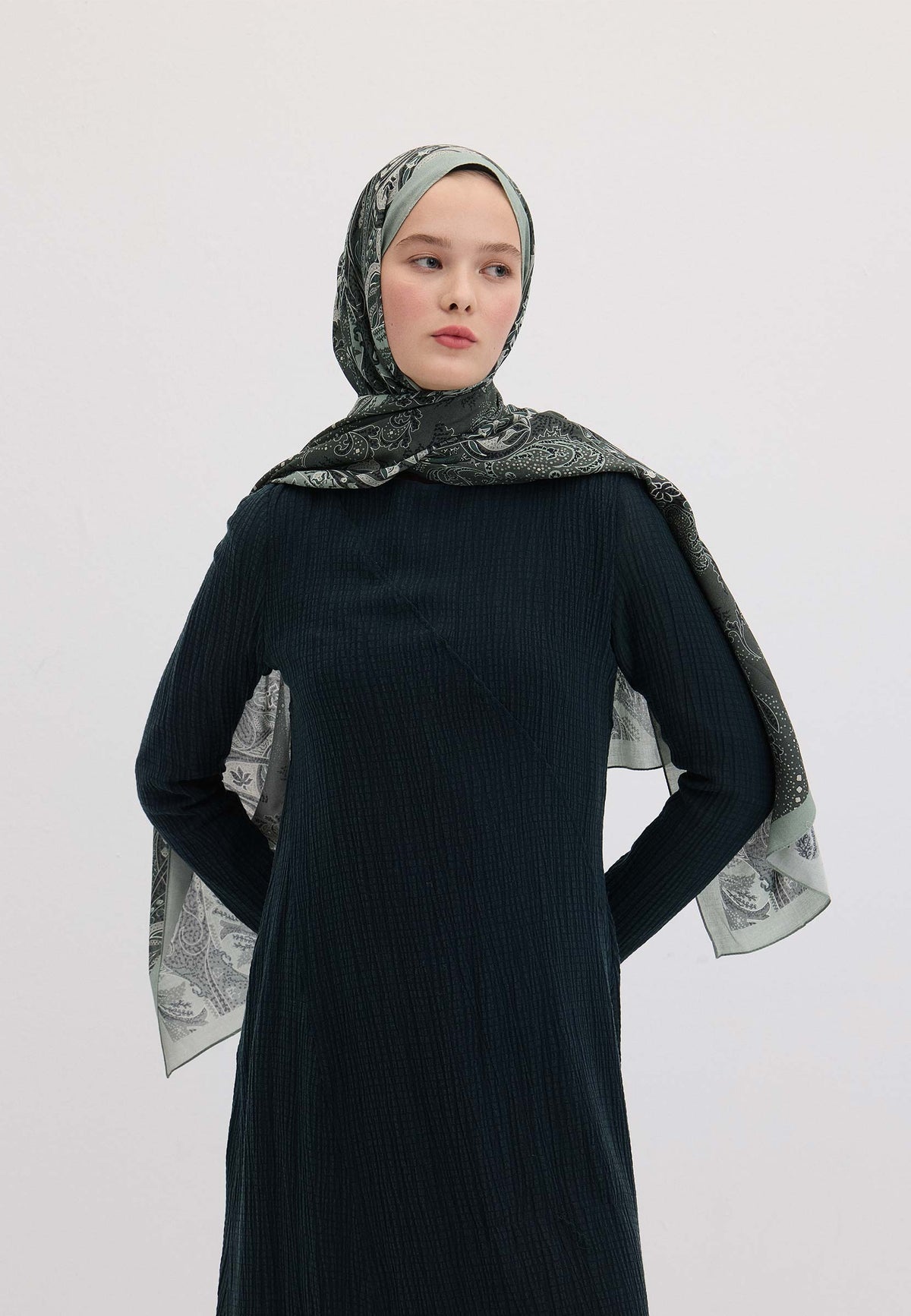 Küf Yeşili Elora Desen Şal
