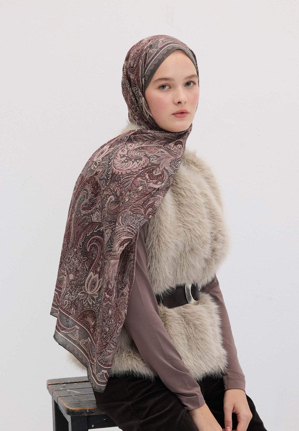 Vıntage Rose Amora Desen Şal