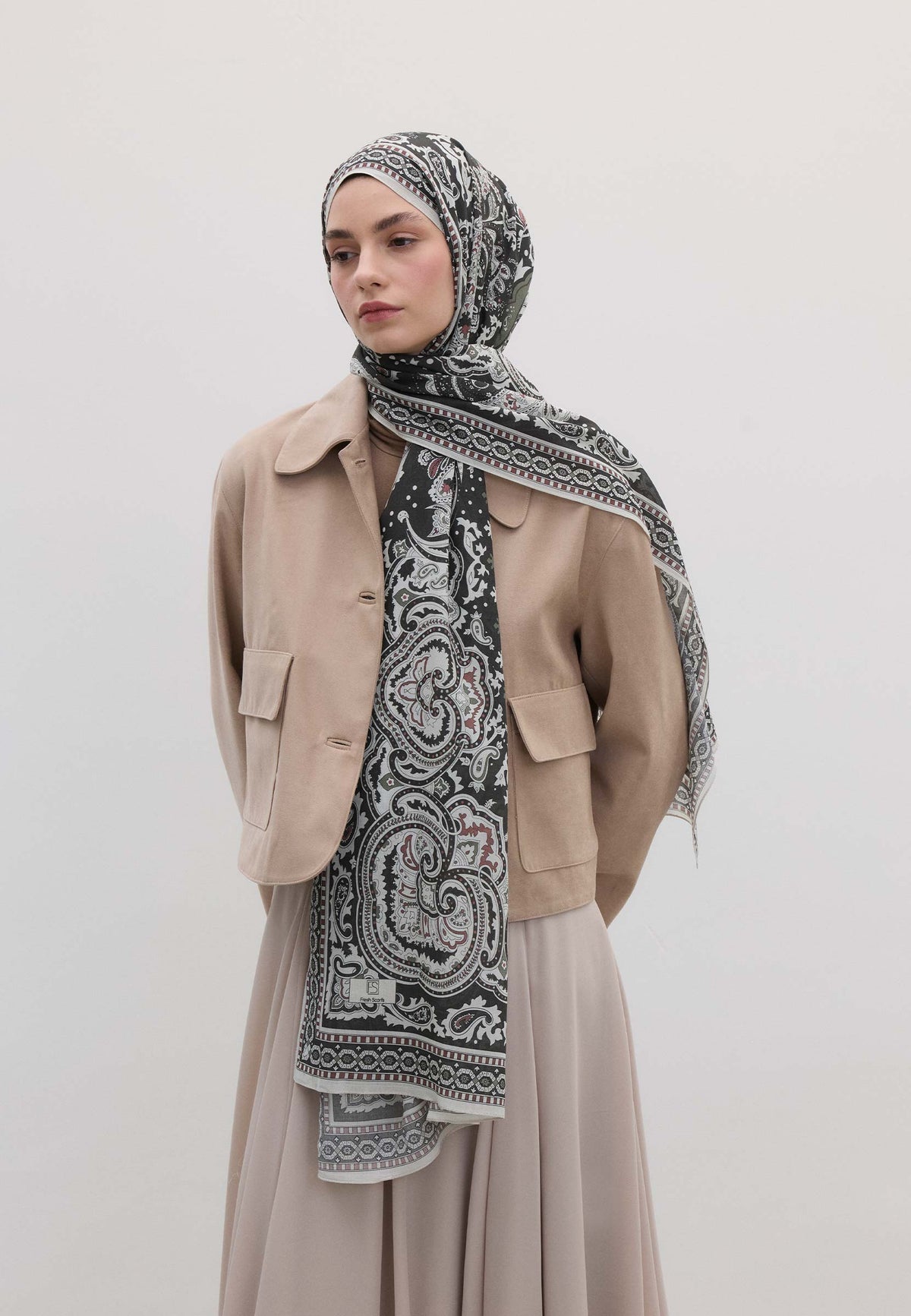Antrasit Lena Desen Şal