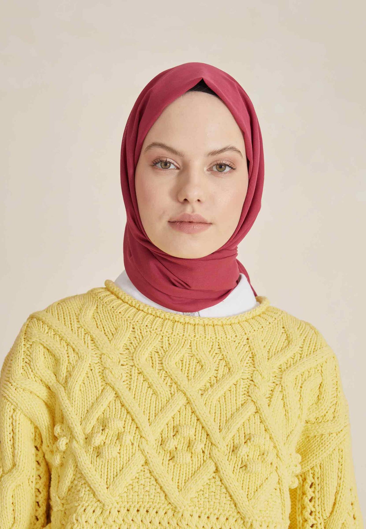 Fuşya İnce Pamuk Vual Şal