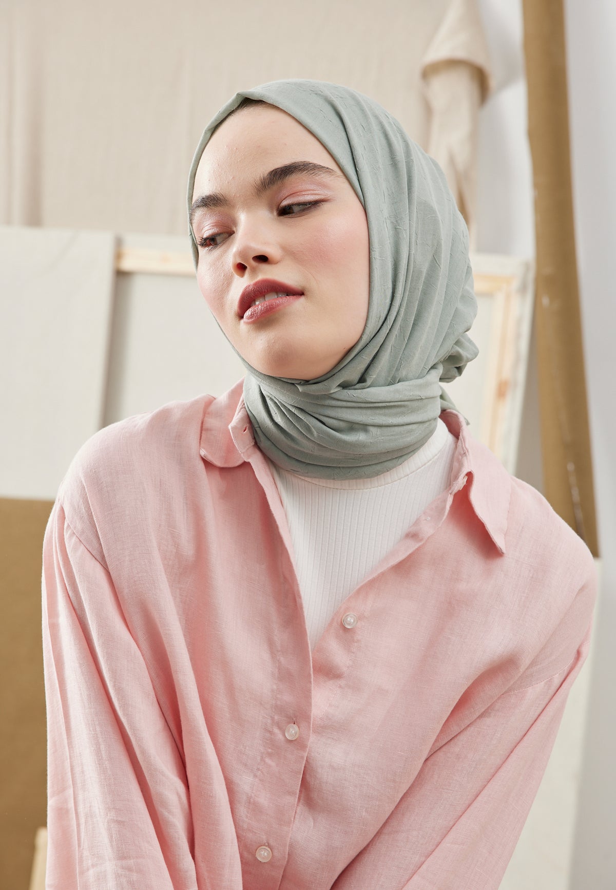 Soft Yeşil Bambu Şal
