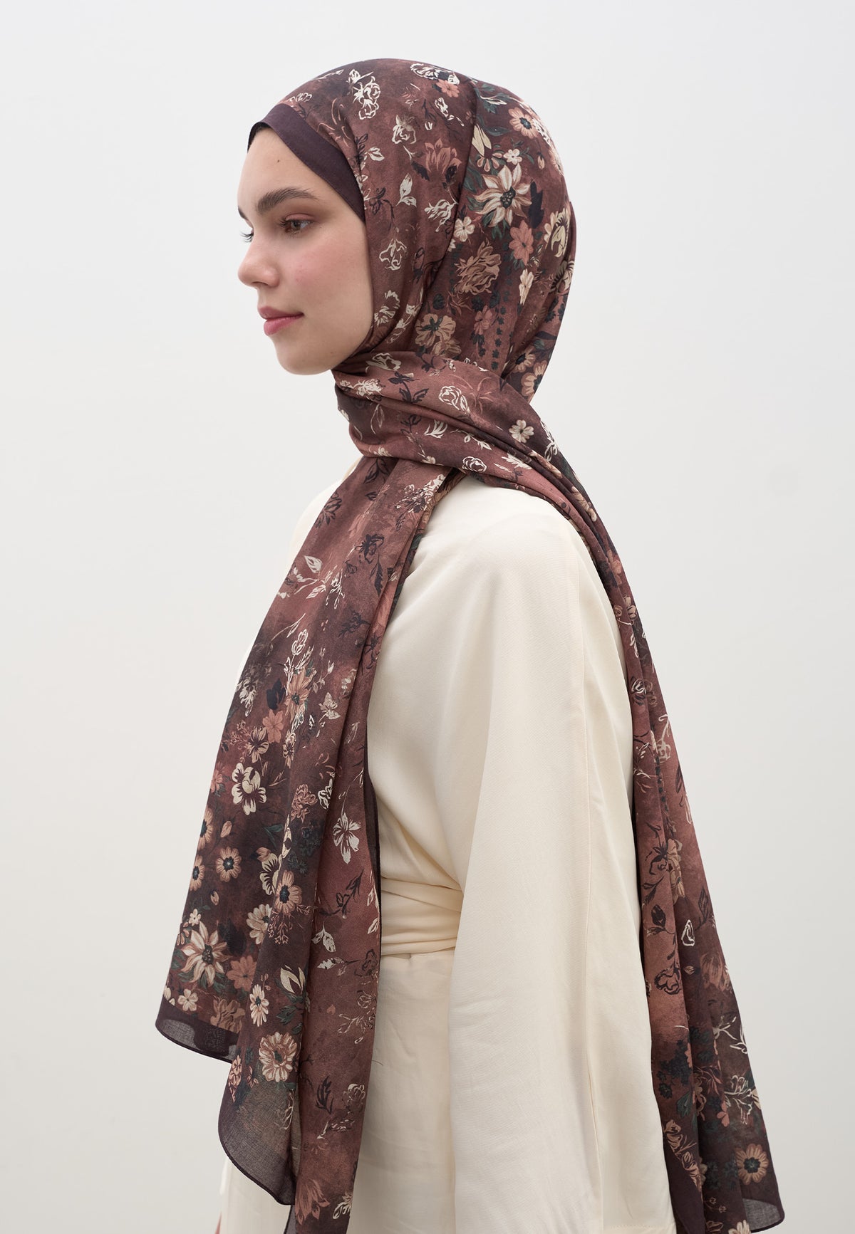 Bordo Seraphına Desen Şal
