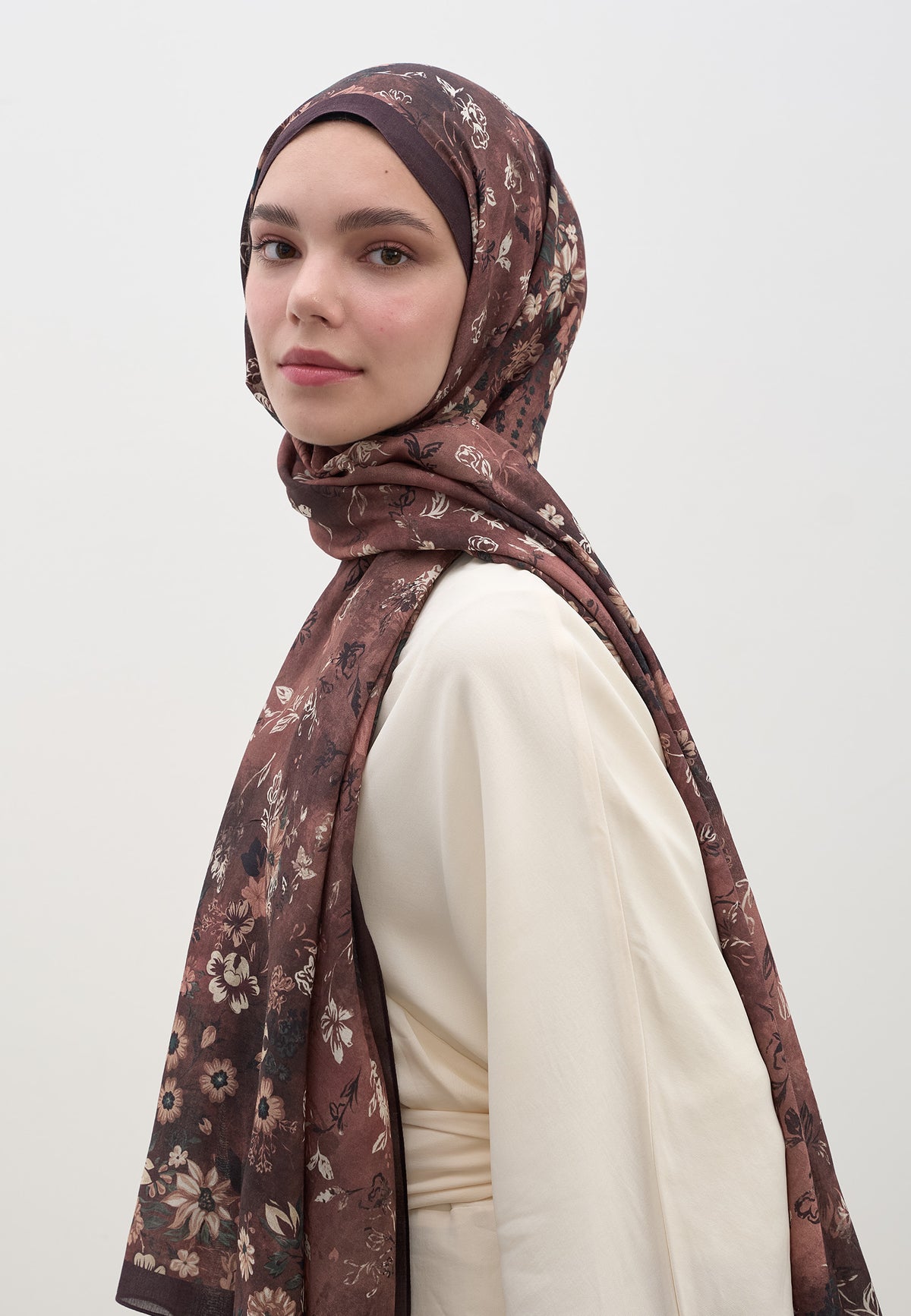 Bordo Seraphına Desen Şal