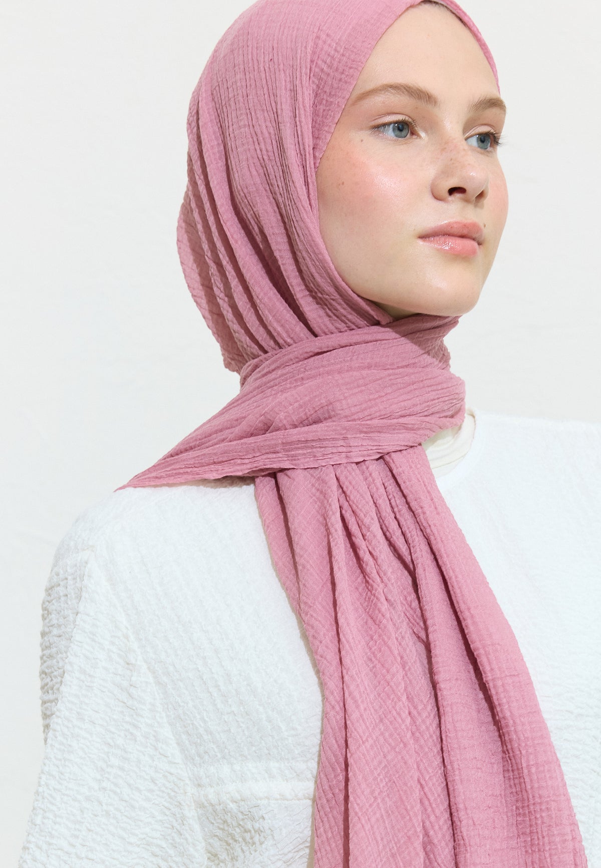 Modal Krinkıl Şal Gül Pembe