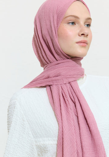 Modal Krinkıl Şal Gül Pembe