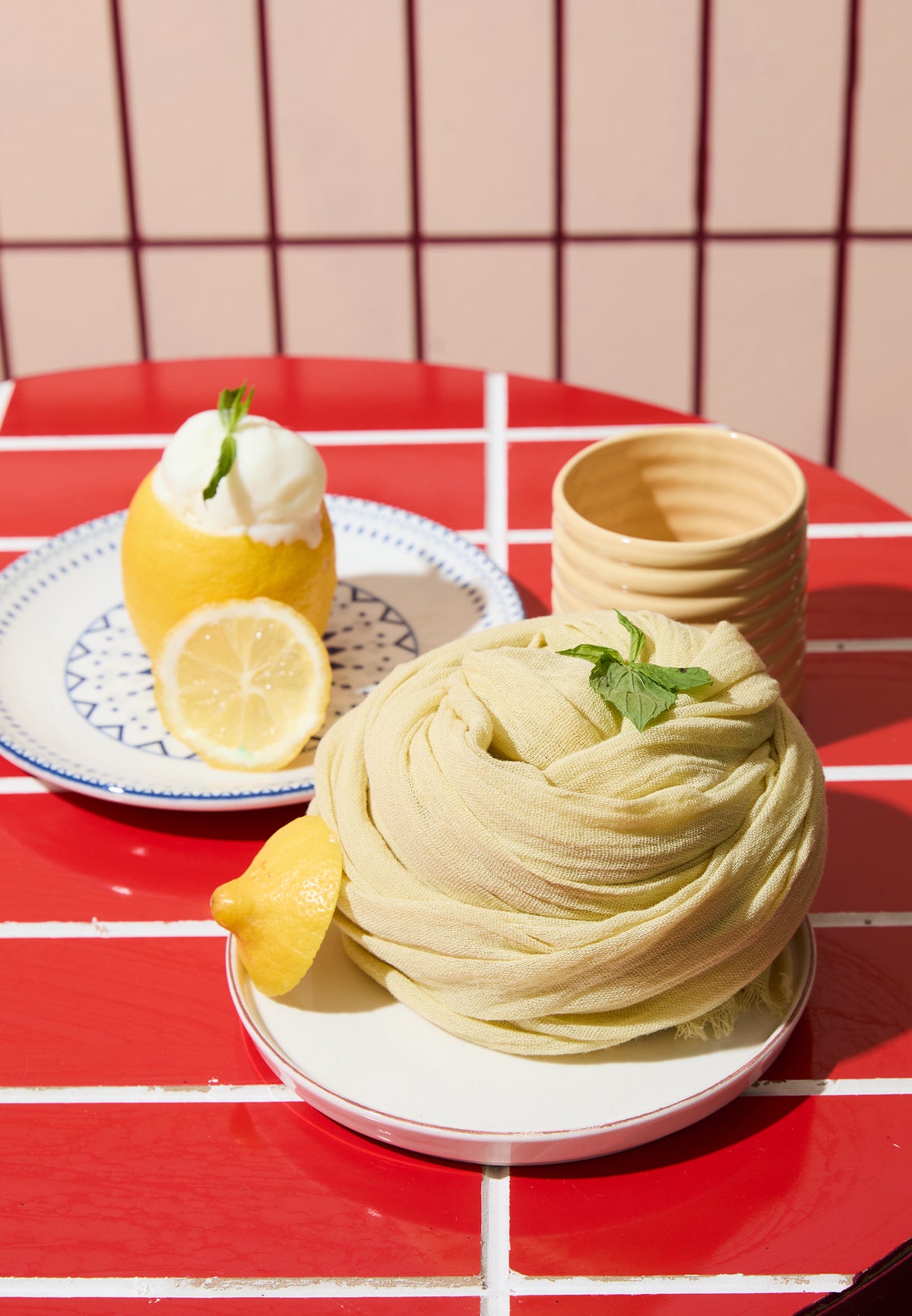 Pamuklu Keten Şal Lemon Sorbet