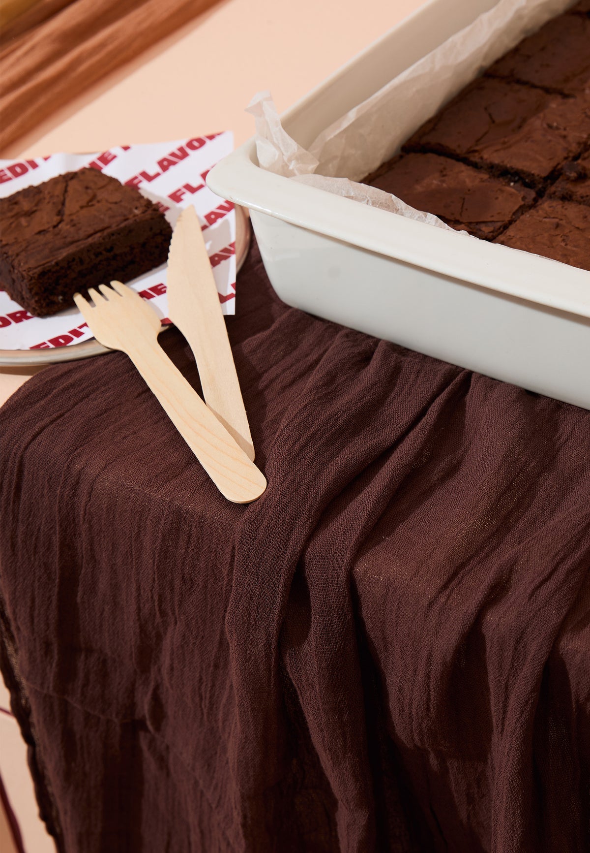 Pamuklu Keten Şal Brownie