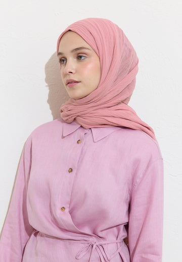 Pamuklu Keten Şal Cotton Candy