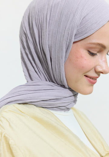 Pamuklu Keten Şal Lavender Milk