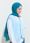 Pamuklu Keten Şal Blue Jelly