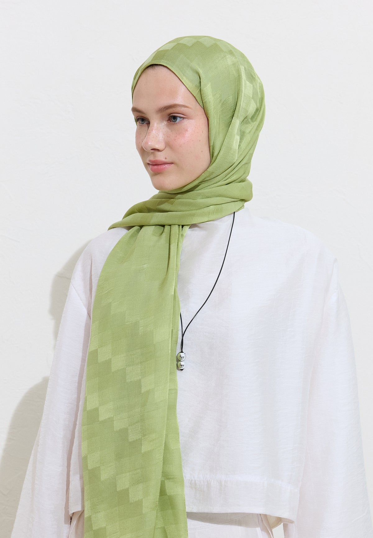 Mint Nori İpeksi Jakar Şal