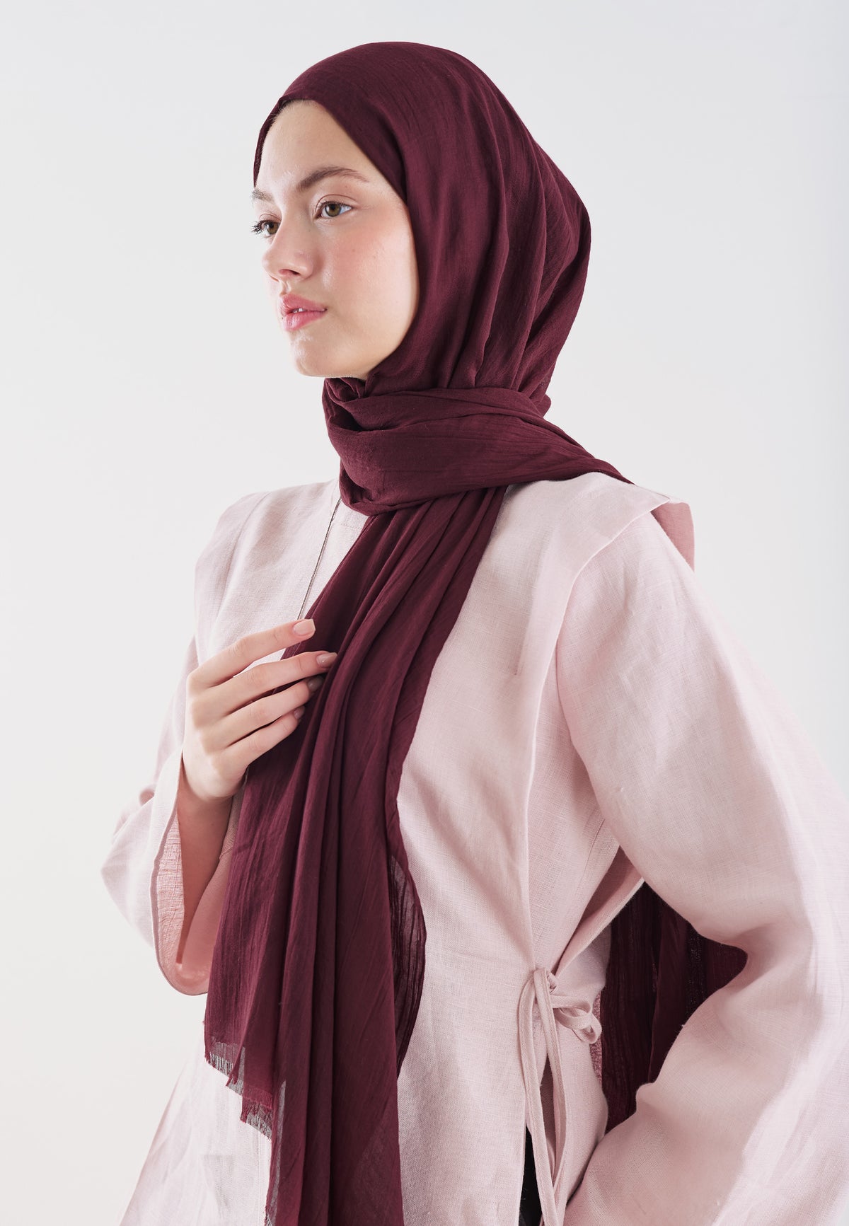 Premıum Dubaı Şal Koyu Bordo