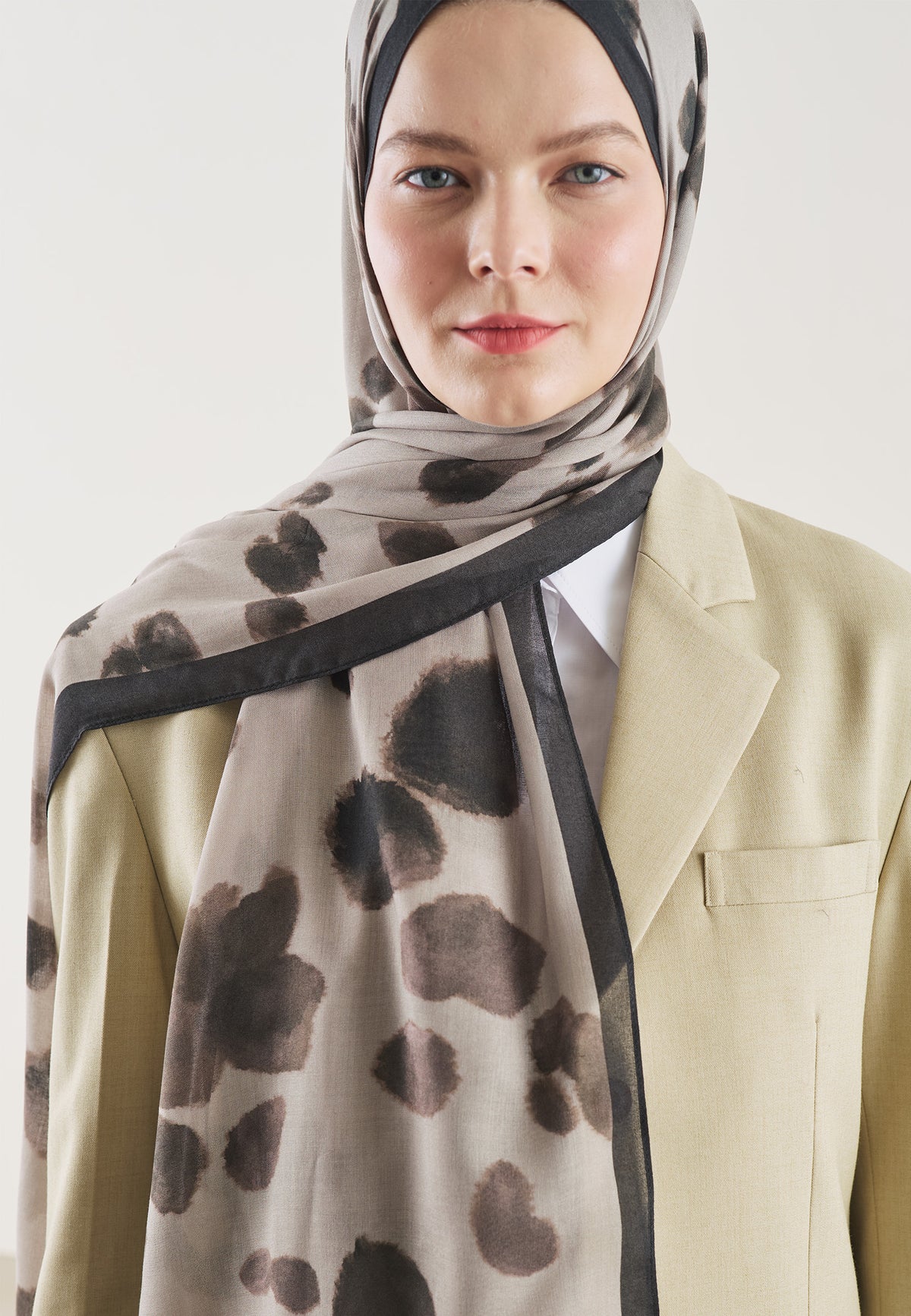 Cow Print Desen Rami Şal Taş