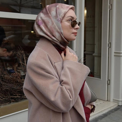 Blair Desen Pamuk İpek Eşarp Gül Kurusu