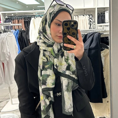 ora Desen Rami Şal Yeşil