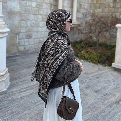 Etnic Floral Desen Şal Toprak
