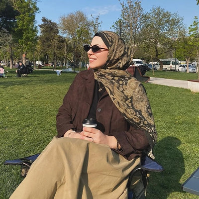 Paisley Elegance Desen Şal Sütlü Kahve