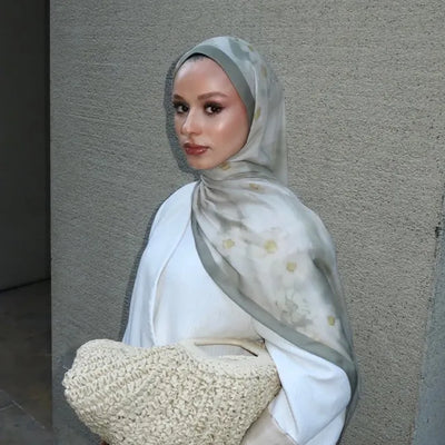 Soft Daisy Desen Rami Şal Soft Yeşil