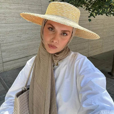 Pamuklu Keten Şal Flat White