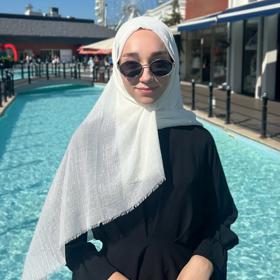 Işıltılı Vual Şal Ekru