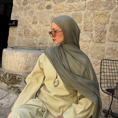 Işıltılı Vual Şal Haki