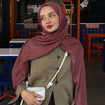 Işıltılı Vual Şal Mürdüm